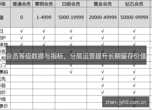 会员等级数据与指标，分层运营提升长期留存价值